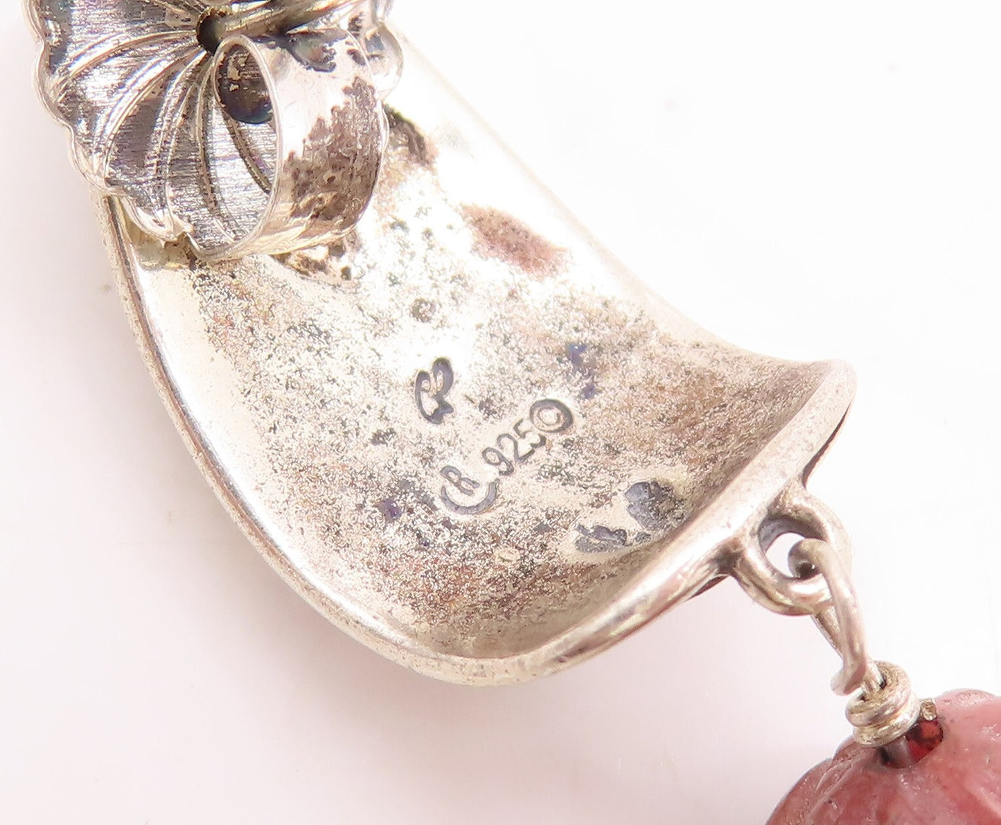 925 Sterling Silver Vintage Earrings CAROLYN POLLACK Dangling Gemstone  EG13116