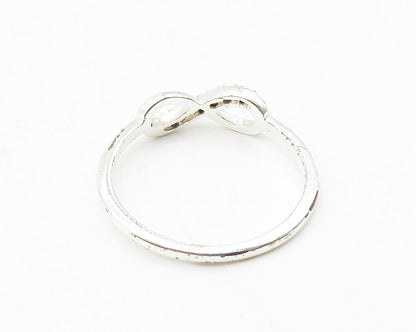 925 Sterling Silver  Topaz Shiny Infinity Symbol Band Ring Sz 7  RG10356