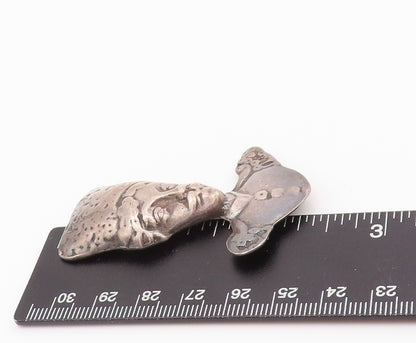 925 Sterling Silver Vintage Brooch Antique Royal Czar Figure  BP12533