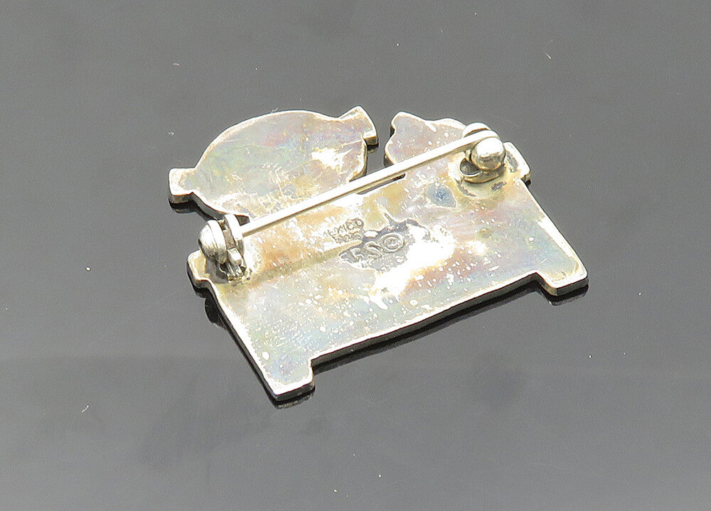 EFS MEXICO 925 Sterling Silver  Vintage Teacher At Desk Brooch Pin  BP7967