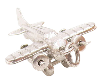 925 Sterling Silver  Vintage Aviation Airplane Aircraft Pendant  PT21221