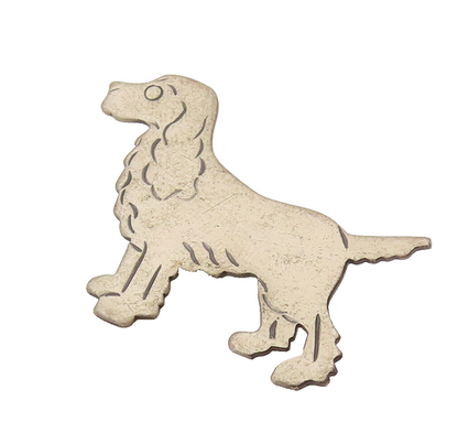 BEAU 925 Sterling Silver  Vintage Etched Spaniel Dog Brooch Pin  BP10270