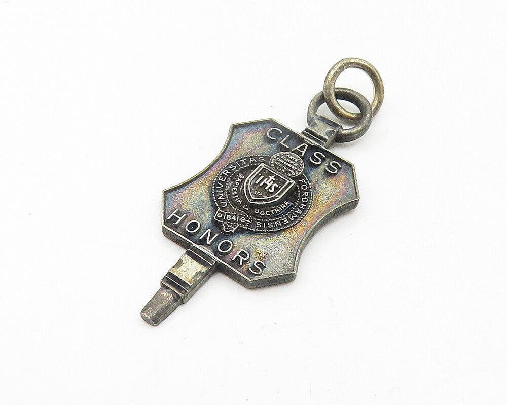 925 Sterling Silver  Vintage Oxidized Class Honors Academic Pendant  PT8893