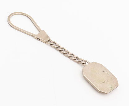 MIDDLE EAST 925 Sterling Silver Vintage Carved Cartouche Cross Keychain TR3592
