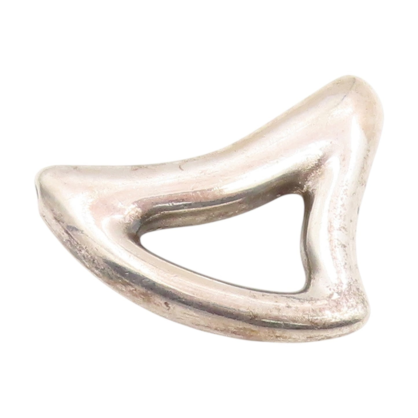 925 Sterling Silver Vintage Pendant CIANI Modernist Sculpted Wave Charm  PT25302