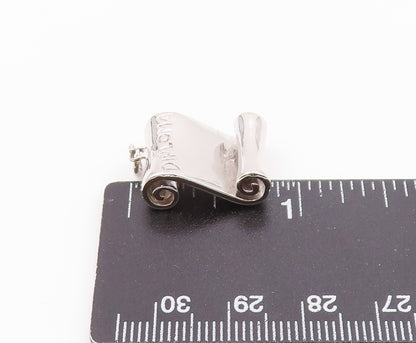 925 Sterling Silver  Vintage Shiny Graduate's Diploma Scroll Pendant  PT19444