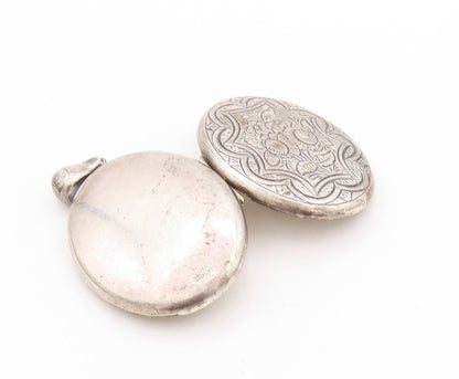 925 Sterling Silver Vintage Pendant DANECRAFT Antique Carved Locket OPEN PT23636