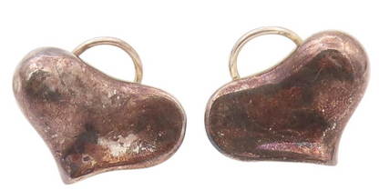 925 Sterling Silver Vintage Earrings ANGELA CUMMINGS Dark Tone Heart  EG13476