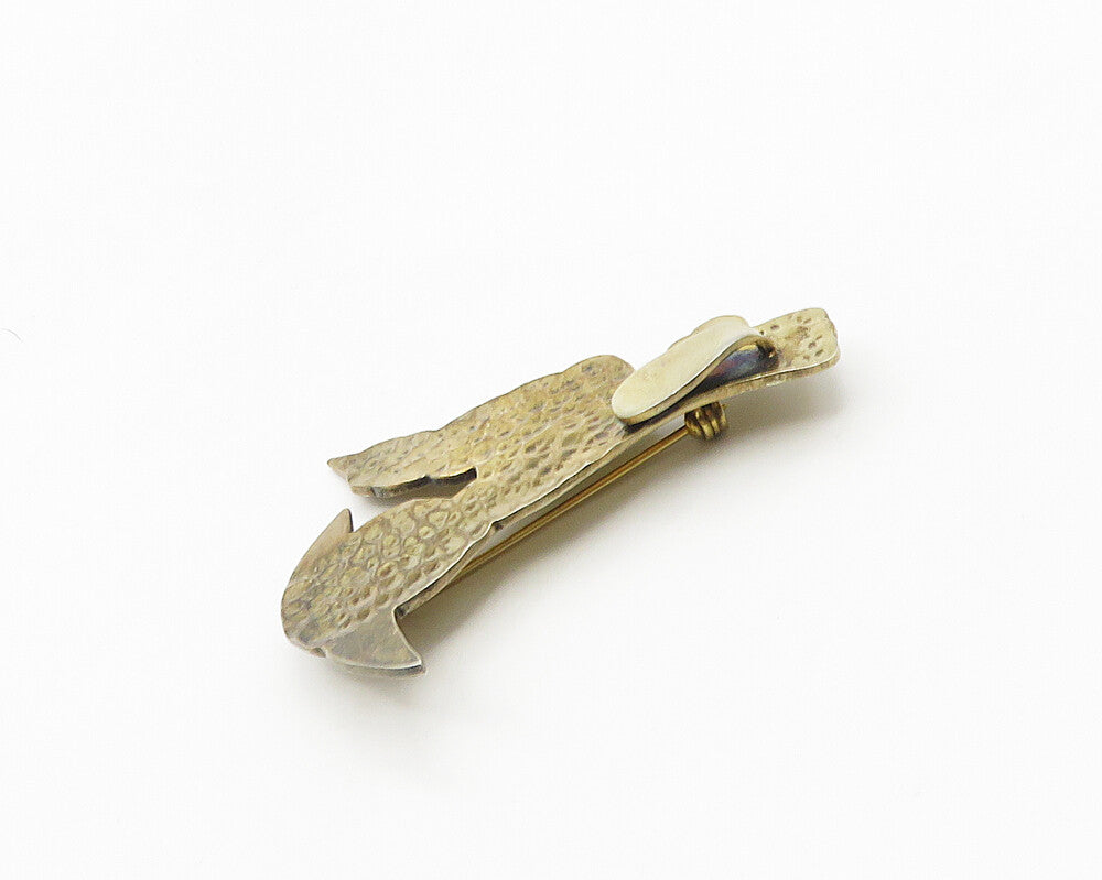 MEXICO 925 Silver  Vintage Shiny Hammered Sitting Poodle Dog Brooch Pin BP7334