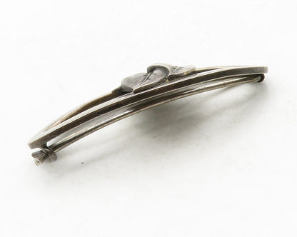 VIKING CRAFT 925 Silver  Vintage Dark Tone Floral Leaves Brooch Pin  BP5084