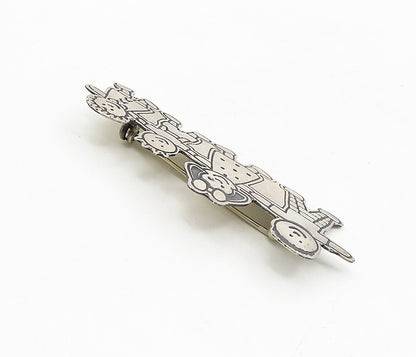 MEXICO 925 Sterling Silver  Vintage Children Holding Hands Brooch Pin  BP3275