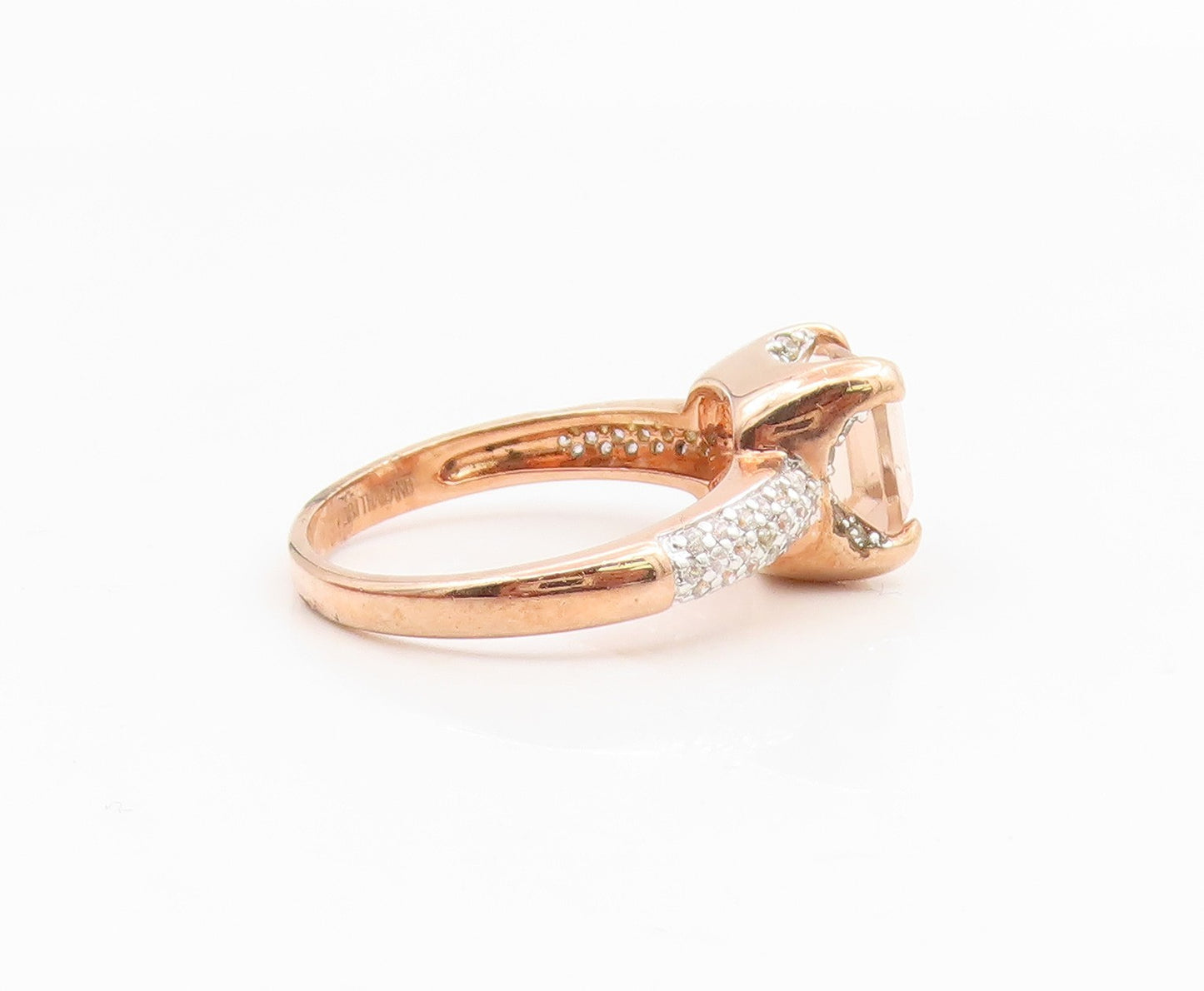 925 Sterling Silver Vintage Ring Gold Plated CZ Statement Band  Sz 7  RG34971