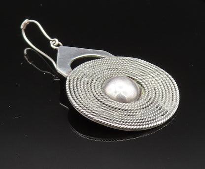 925 Silver  Vintage Spiral Twisted Rope & Bead Ball Disc Earrings  EG11722