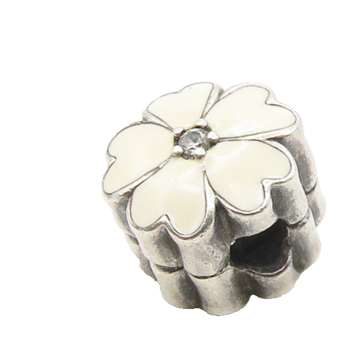PANDORA 925 Sterling Silver  Topaz Enamel Flower Pendant (OPENS)  PT13922