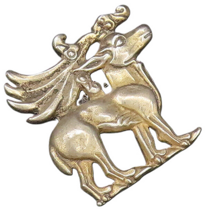 MMA 925 Sterling Silver  Vintage Royal Donkey Animal Brooch Pin  BP9857