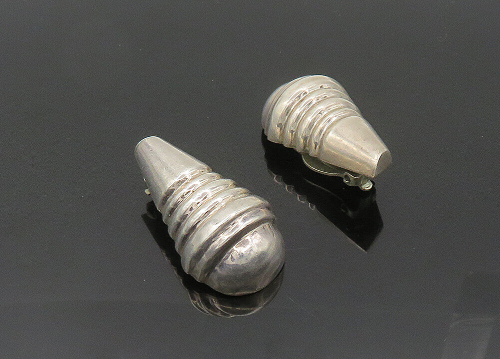 ZINA 925 Silver  Vintage Hollow Cone Shape Non Pierce Drop Earrings  EG10178