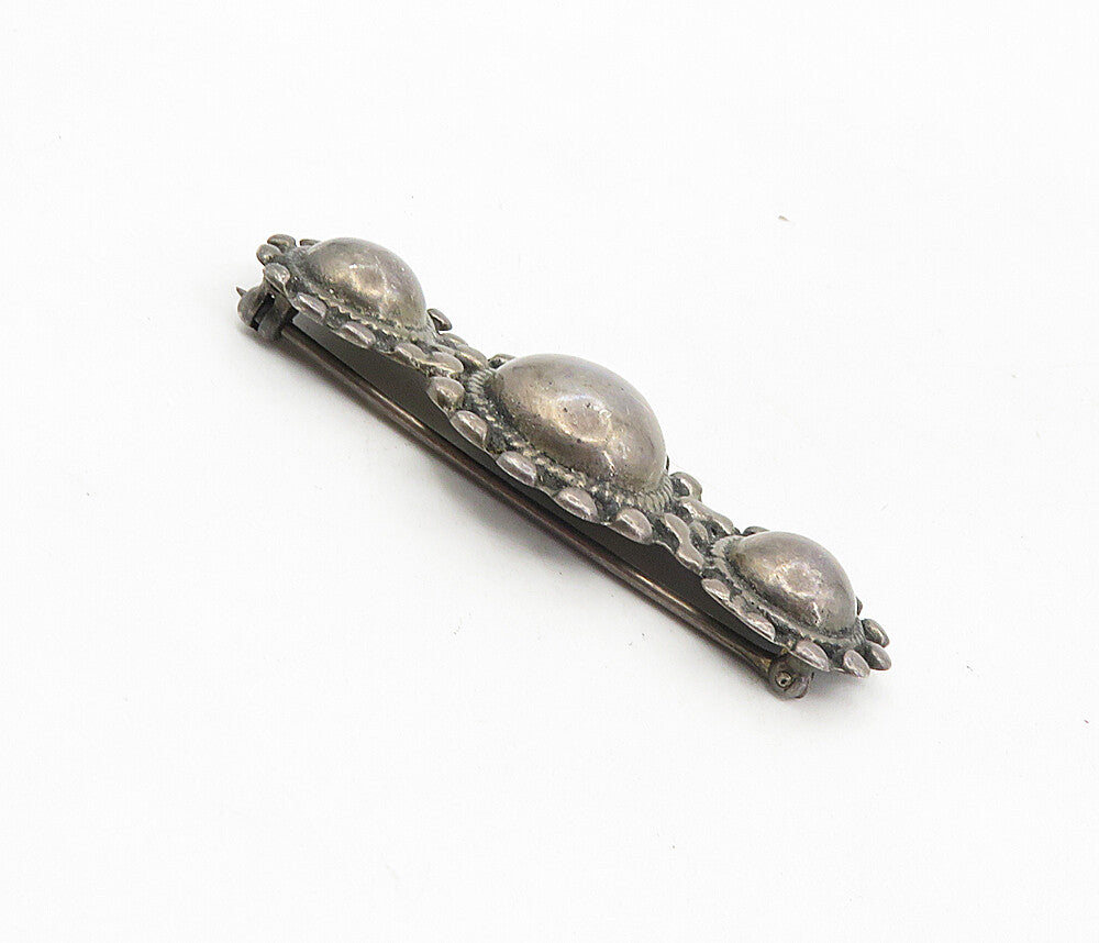 925 Sterling Silver  Vintage Antique Dark Tone Dome Twist Brooch Pin  BP3209