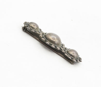 925 Sterling Silver  Vintage Antique Dark Tone Dome Twist Brooch Pin  BP3209