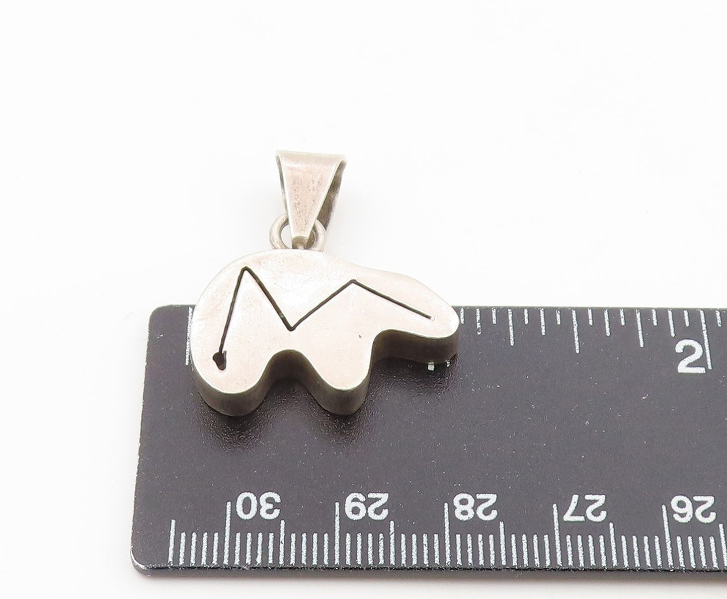 925 Sterling Silver  Vintage Hollow Bear Arrow Animal Motif Pendant  PT19217