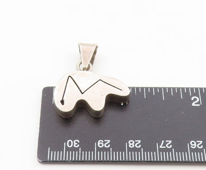 925 Sterling Silver  Vintage Hollow Bear Arrow Animal Motif Pendant  PT19217