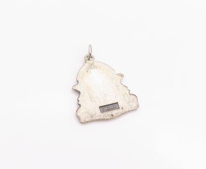 925 Sterling Silver Vintage Pendant Wolf Head Embalm Cub Scouts  PT24381