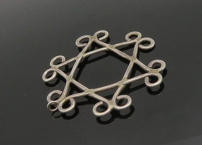 925 Sterling Silver  Vintage Dark Tone Open Design Drop Pendant  PT15763