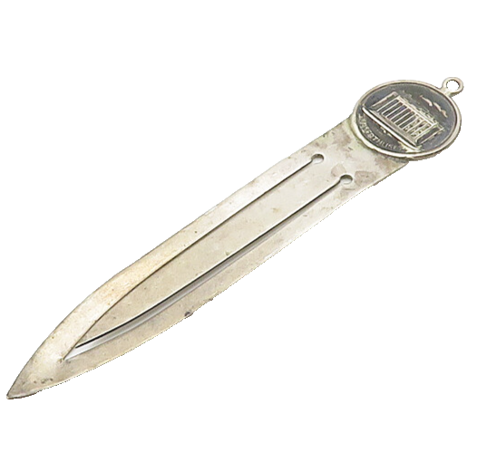 GK ENGLAND 925 Sterling Silver Vintage Oxidized Concert Hall Book Mark TR2372