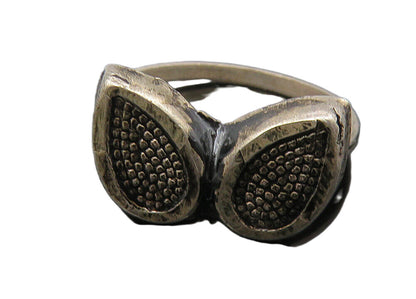 925 Sterling Silver  Vintage Dark Tone Floral Leaves Band Ring Sz 5  RG10517