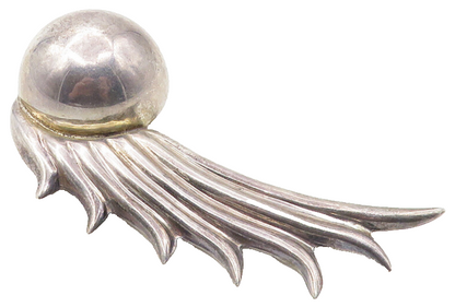 925 Sterling Silver  Vintage Dark Tone Hollow Wing Dome Design Pendant  PT8028