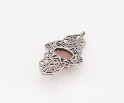 925 Sterling Silver  Vintage Lavender Cabochon Quartz Celtic Pendant  PT22057