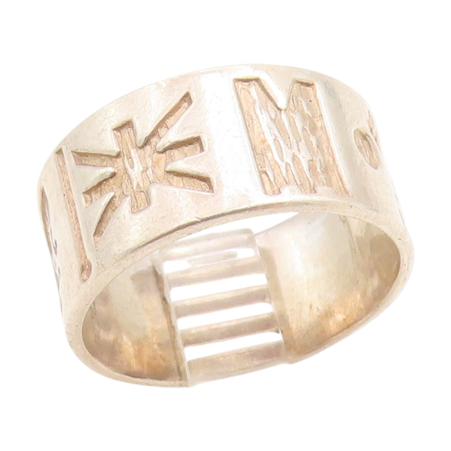 925 Sterling Silver Vintage Ring IRELAND Historical Symbols Band  Sz 8  RG34770