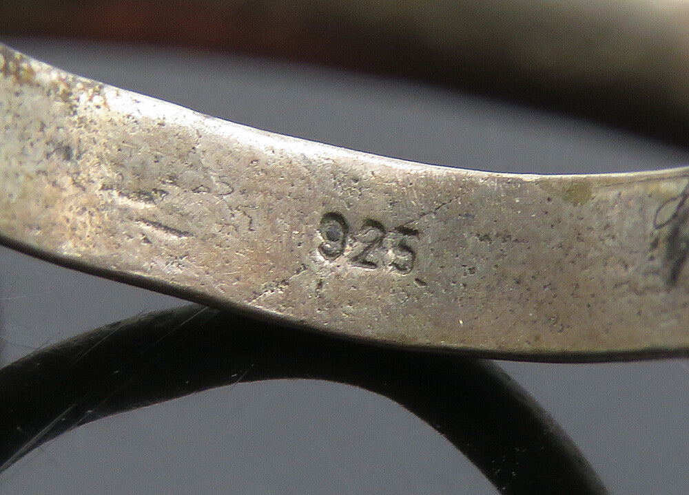 925 Sterling Silver  Vintage Blooming Flower Scene Band Ring Sz 7.5  RG21103