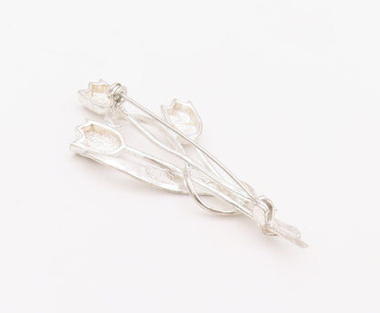 925 Sterling Silver Vintage Brooch Pin Solid 3D Cutout Lillis  BP11176