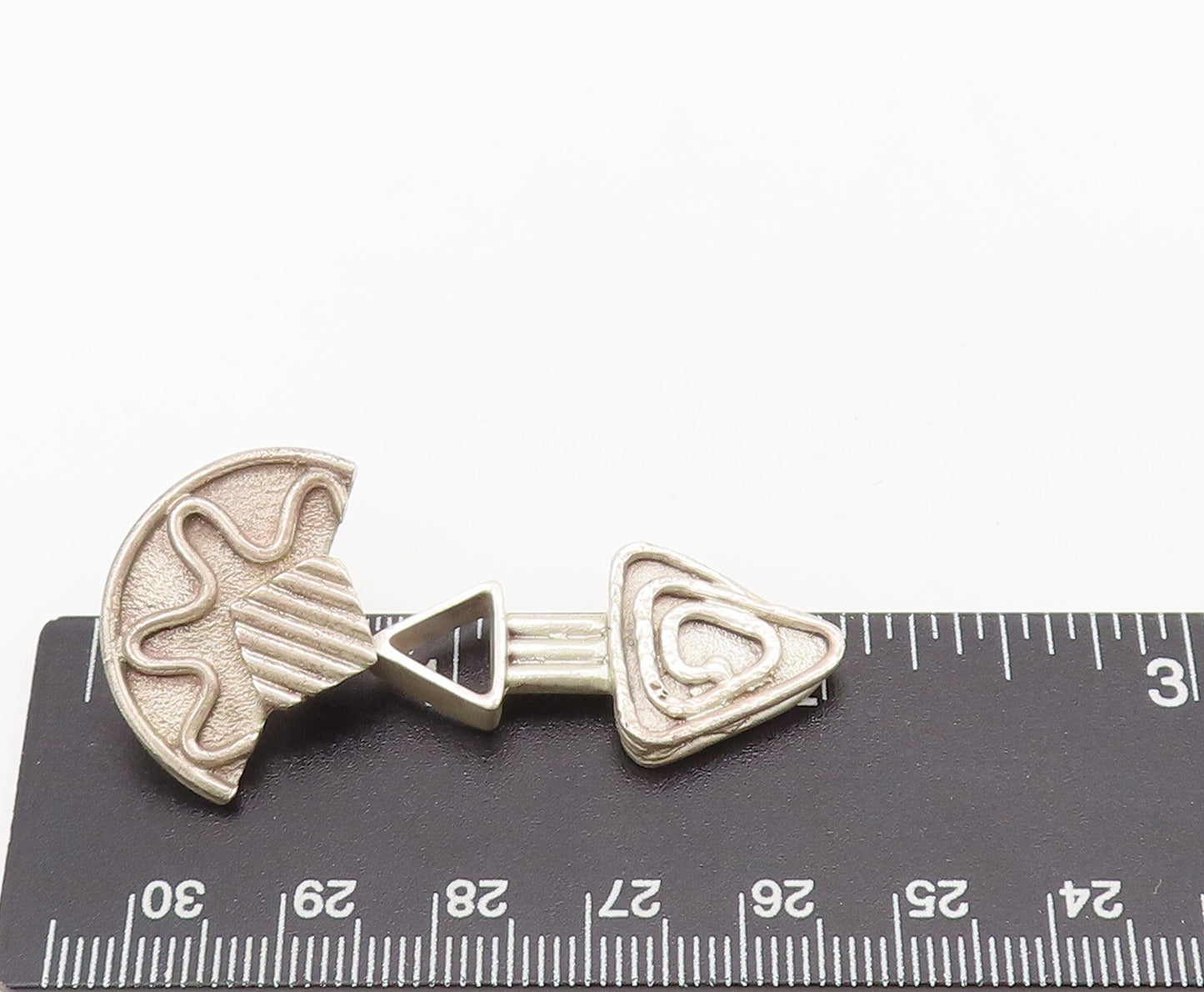 925 Sterling Silver  Vintage Swirly Rope Carved Dangling Earrings  EG12745