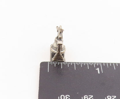 925 Sterling Silver Vintage Pendant Etched Liberty Bell Design Charm  PT25407
