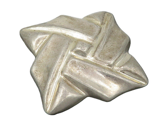 MEXICO 925 Sterling Silver  Vintage Hollow Square Design Brooch Pin  BP4797