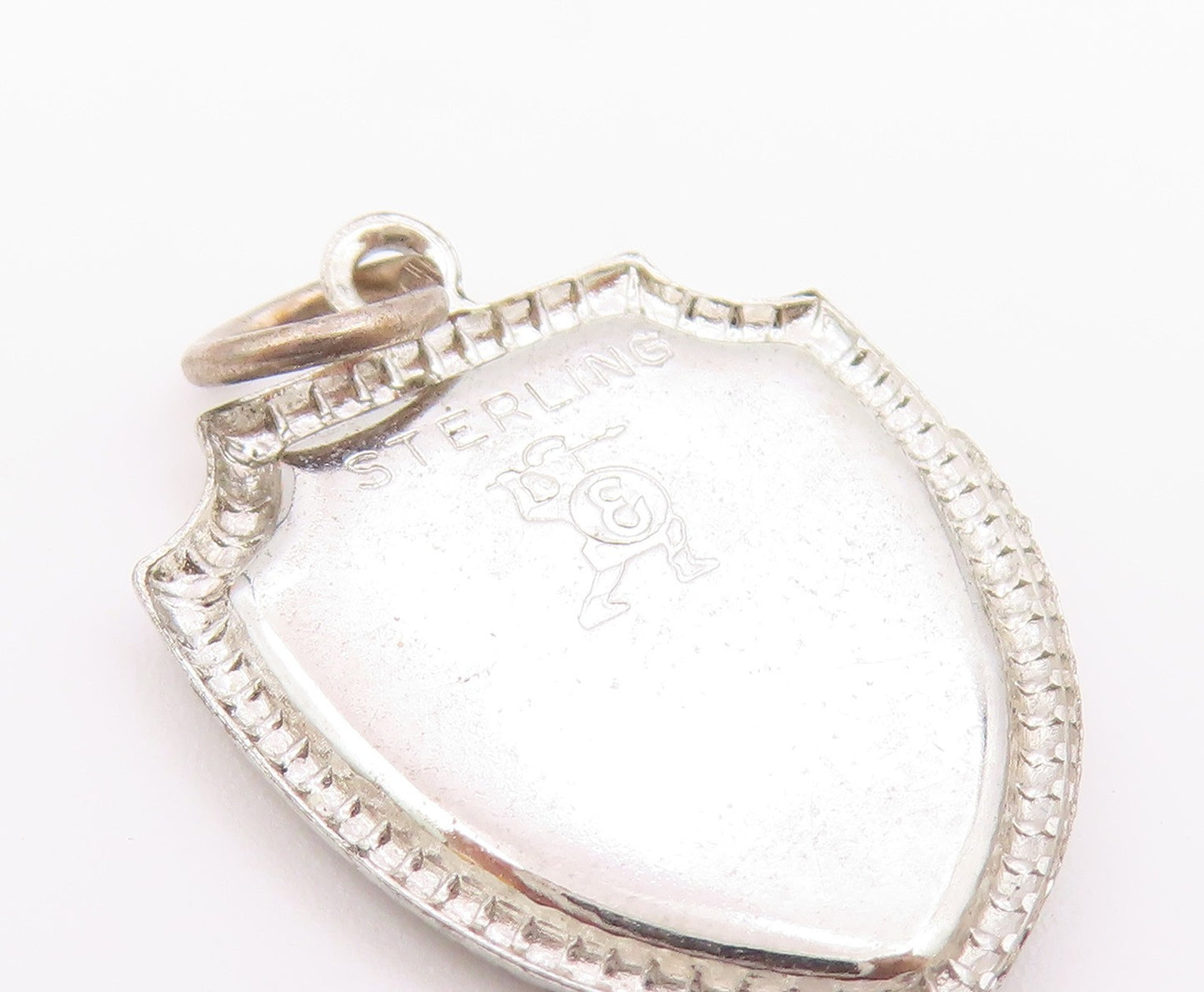 925 Sterling Silver  Vintage Enamel Virginia Shield Souvenir Pendant  PT16721