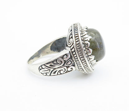925 Sterling Silver  Vintage Cabochon Labradorite Cocktail Ring Sz 8.5  RG6833