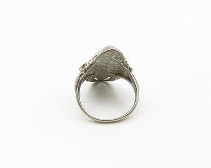 SOUTHWESTERN 925 Silver Vintage Mother Of Pearl Cocktail Ring Sz 8.5 RG18163
