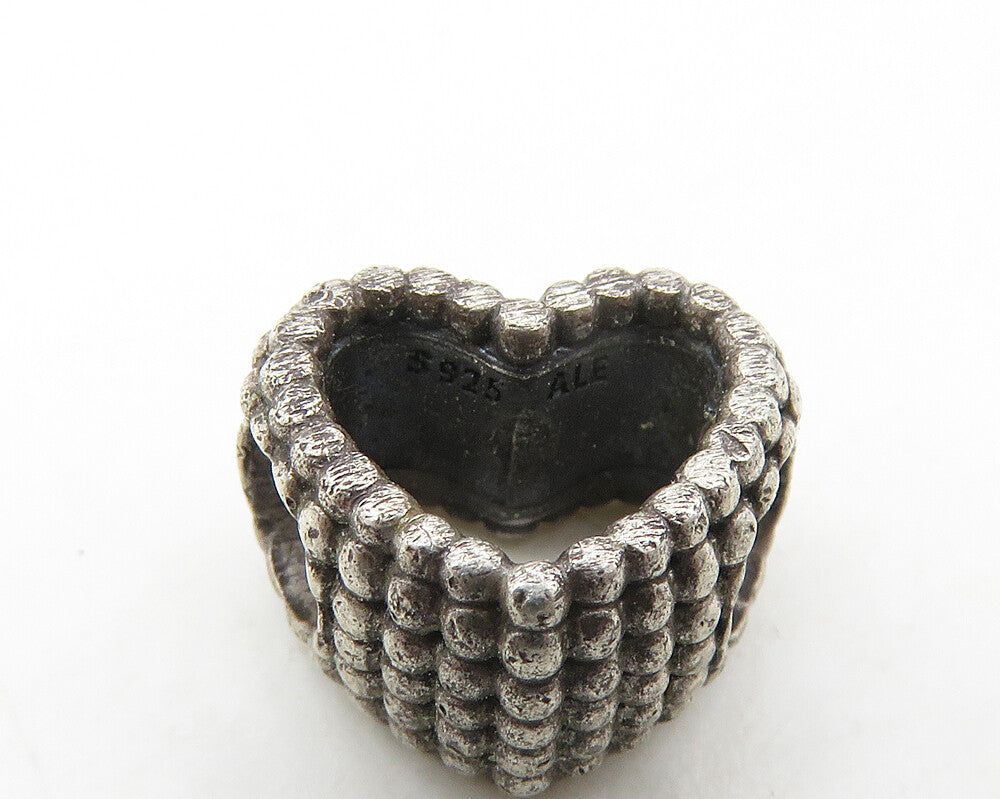 PANDORA 925 Sterling Silver  Vintage Love Heart Slide Pendant  PT14457