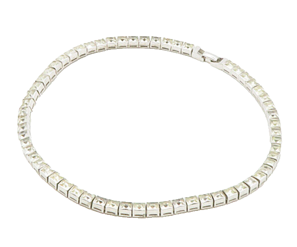 DORSON'S 925 Sterling Silver  Vintage Shiny Topaz Hinge Chain Necklace  NE2727