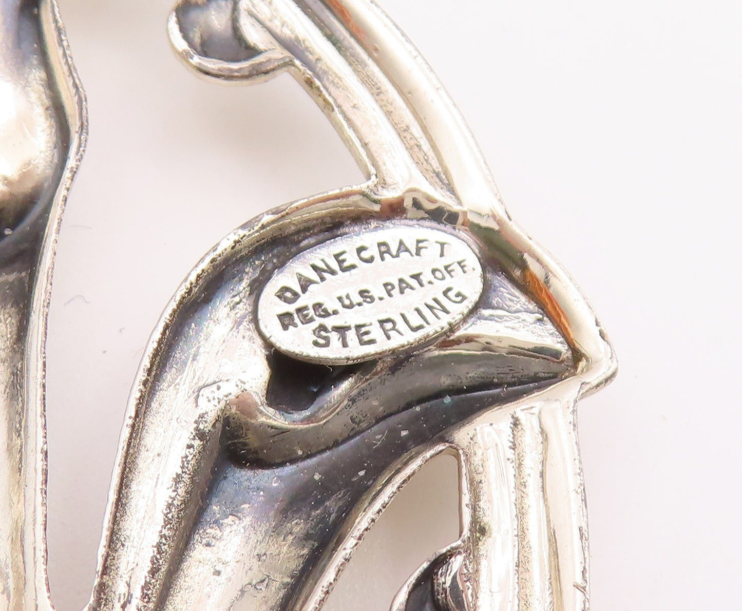 DANECRAFT 925 Sterling Silver  Vintage Shiny Floral Vine Brooch Pin  BP4326