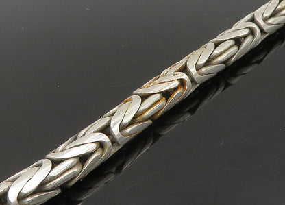 925 Sterling Silver  Vintage Minimalist Byzantine Link Chain Necklace  NE3726