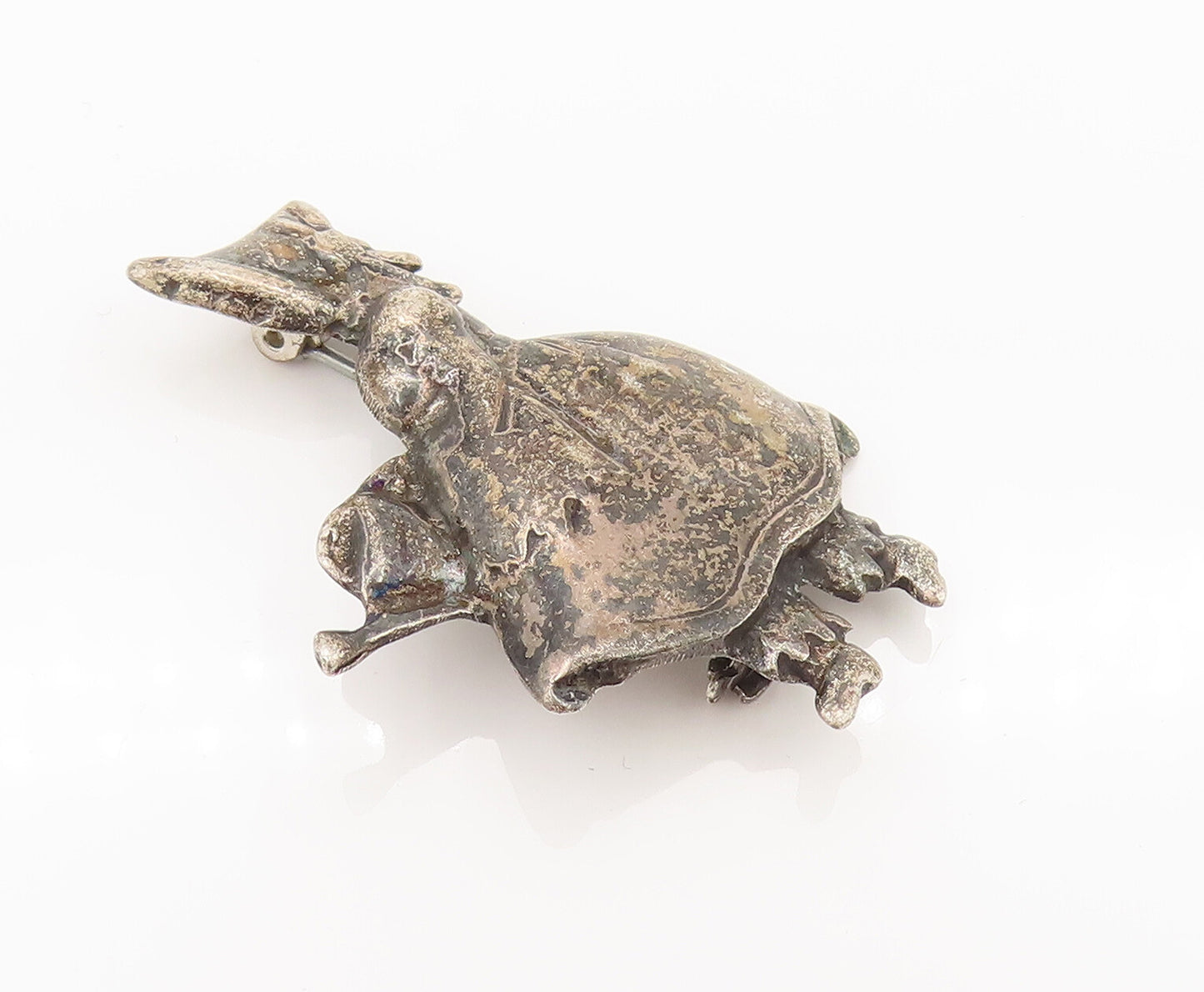 925 Silver  Vintage Antique Faceless Lady With Scarf Brooch Pin  BP10099