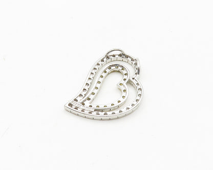 925 Sterling Silver  Cubic Zirconia & Yellow Topaz Love Heart Pendant  PT14613