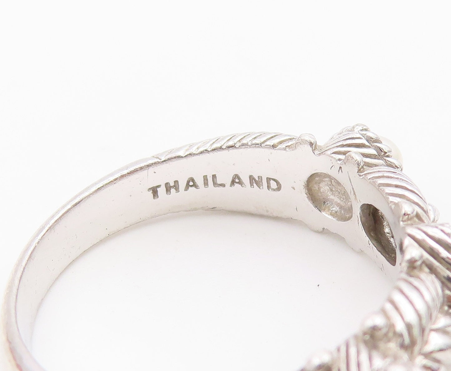 925 Sterling Silver Vintage Ring JUDITH RIPKA Triple Pearl Band  Sz 9  RG36491