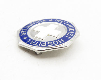 925 Sterling Silver  Vintage Methodist Hospital Volunteer Brooch Pin  BP3916