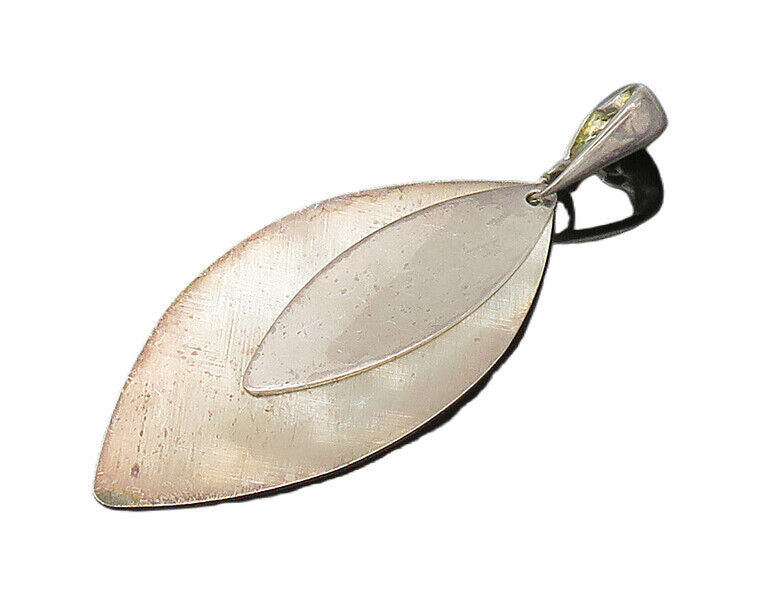 PAOLA VALENTINI 925 Sterling Silver  Vintage Pointed Oval Pendant  PT17048