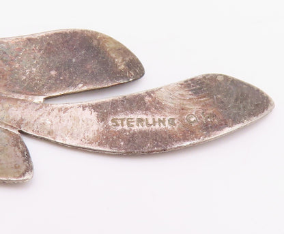 14k Gold 925 Sterling Silver Vintage Earrings Cutout Leaf Design  EG13630