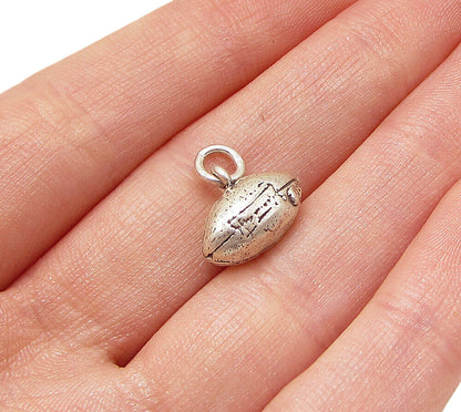 925 Sterling Silver  Vintage Football Charm Pendant  PT1826